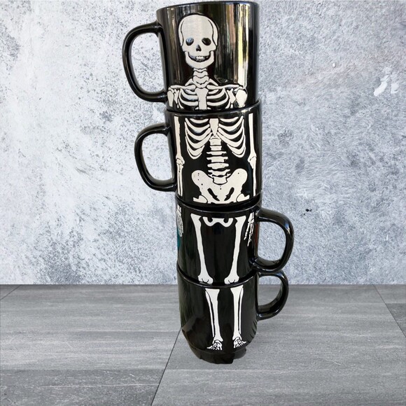 Boston Warehouse Day of the Dead 4 Stacking Skeleton Cups - Picture 6 of 6